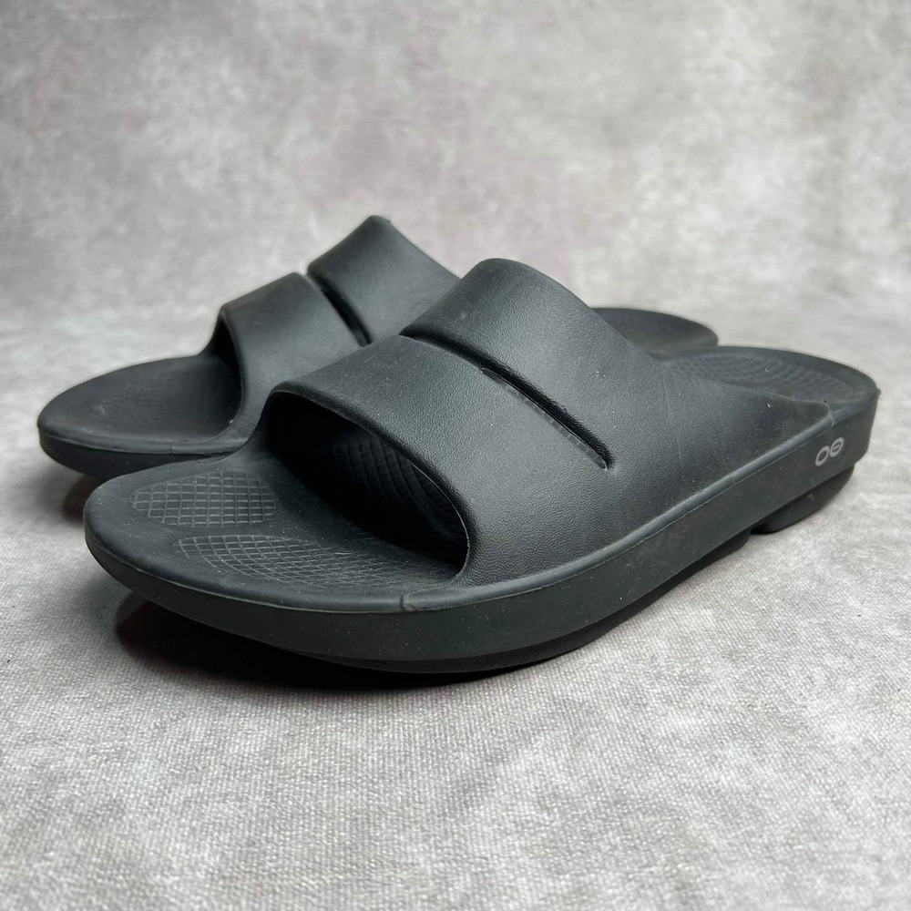 Oofos OOahh Sport Recovery Slides Black Mens Size M10 W12 Sandals